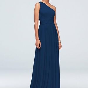 David’s Bridal One Shoulder Mesh Dress